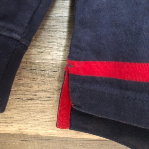 Vintage Izod Navy and Red Striped Rugby Shirt Sweater Small - Picture 6 of 9